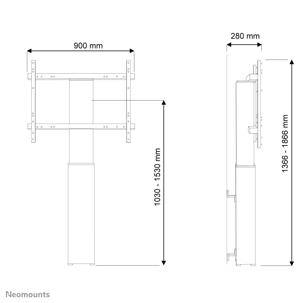 Neomounts PLASMA-W2250SILVERTV floor stand 42-100" - wall - motorised